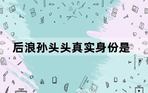 后浪孙头头真实身份是姜氏继承人吗 背后真相实在令人震惊