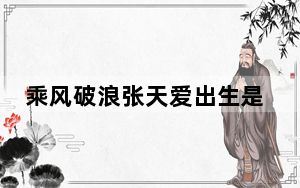 乘风破浪张天爱出生是哪年 背后真相让人感到惊讶