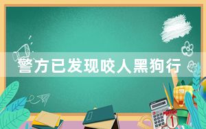 警方已发现咬人黑狗行踪 这到底是怎么回事？