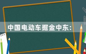 中国电动车掘金中东:躺着赚钱 背后真相实在令人震惊 这到底是怎么回事？