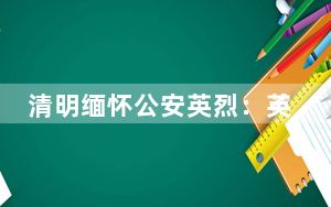 清明缅怀公安英烈：英魂不灭，浩气长存