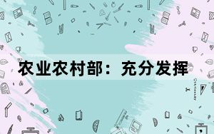 农业农村部：充分发挥乡村建设项目库和任务清单功能作用，提升乡村建设水平