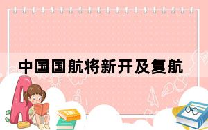 中国国航将新开及复航4条国际航线