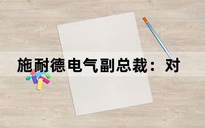 施耐德电气副总裁：对中国市场充满信心