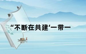 “不断在共建‘一带一路’的历程中取得新成绩”