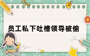 员工私下吐槽领导被偷录起诉 法院认定证据非法驳回诉求