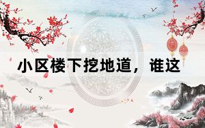 小区楼下挖地道，谁这么大胆