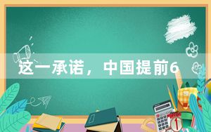 这一承诺，中国提前6年兑现