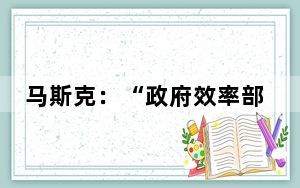 马斯克：“政府效率部”将在网上公布所有行动