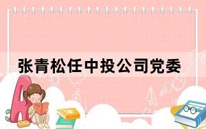 张青松任中投公司党委书记