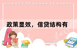 政策显效，信贷结构有亮点！金融支持实体经济作用进一步传导