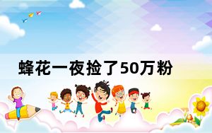 蜂花一夜捡了50万粉丝 这到底是怎么回事？