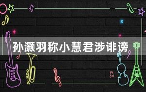 孙灏羽称小慧君涉诽谤被刑事立案 背后真相实在令人震惊