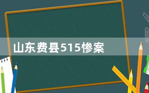 山东费县515惨案 背后真相令人震惊