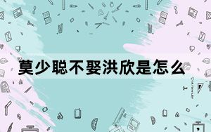 莫少聪不娶洪欣是怎么回事 背后真相令人震惊