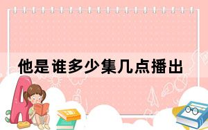 他是谁多少集几点播出 背后真相令人震惊