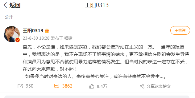 王阳回应当年涉孙菲菲言论:表达不妥 背后真相令人感到震惊